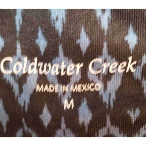 Coldwater Creek Direct Blue Black Wide Leg Geo Print Stretch Pants Size Medium - Picture 3 of 6